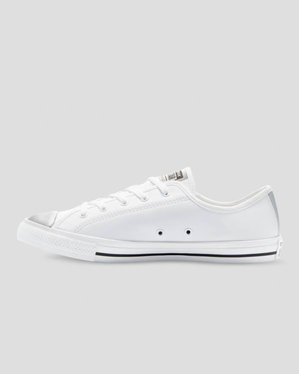 Converse Chuck Taylor All Star Dainty Mono Metallic Låga Sneakers Vita | CV-578TJW