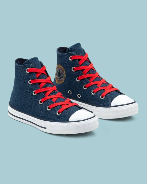 Converse Chuck Taylor All Star Denim Reverse Twill Höga Sneakers Blå | CV-247SDI