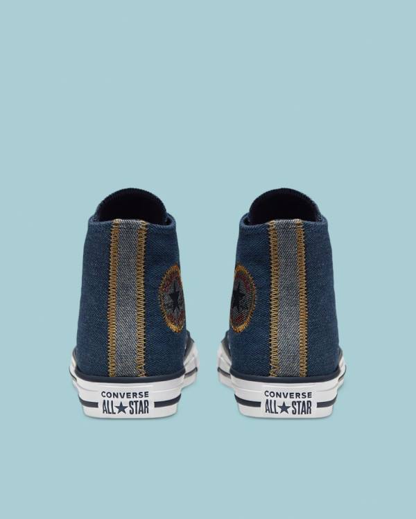 Converse Chuck Taylor All Star Denim Reverse Twill Höga Sneakers Blå | CV-247SDI