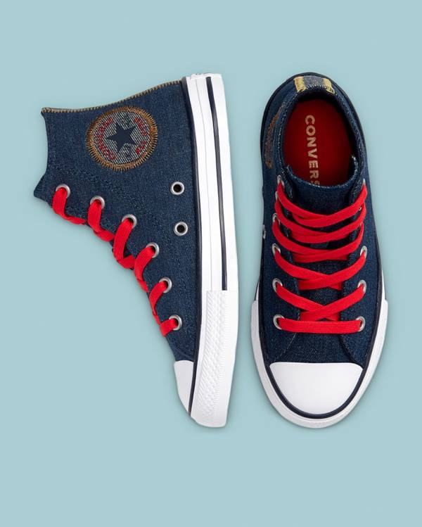 Converse Chuck Taylor All Star Denim Reverse Twill Höga Sneakers Blå | CV-247SDI