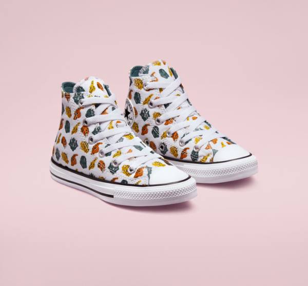 Converse Chuck Taylor All Star Dino Daze Höga Sneakers Vita Mörkgröna Svarta | CV-745CLW