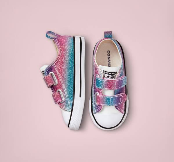 Converse Chuck Taylor All Star Easy-On Glitter Drip Låga Sneakers Vita Beige Vita Lila | CV-860AGW