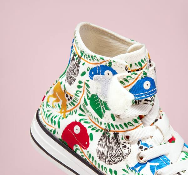 Converse Chuck Taylor All Star Easy-On Multicolored Animals Höga Sneakers Vita Olika Färger Svarta | CV-827IST