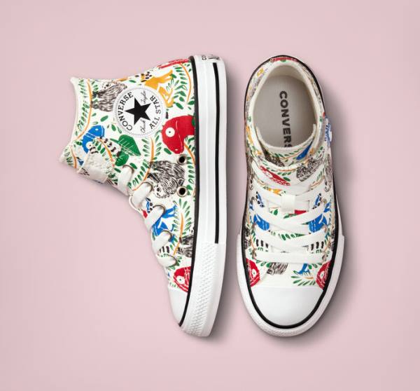 Converse Chuck Taylor All Star Easy-On Multicolored Animals Höga Sneakers Vita Olika Färger Svarta | CV-827IST