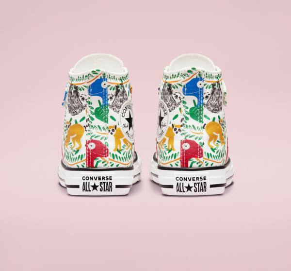 Converse Chuck Taylor All Star Easy-On Multicolored Animals Höga Sneakers Vita Olika Färger Svarta | CV-827IST