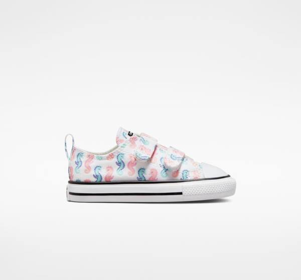 Converse Chuck Taylor All Star Easy-On Seahorses Låga Sneakers Vita Rosa Ljus | CV-526WAY