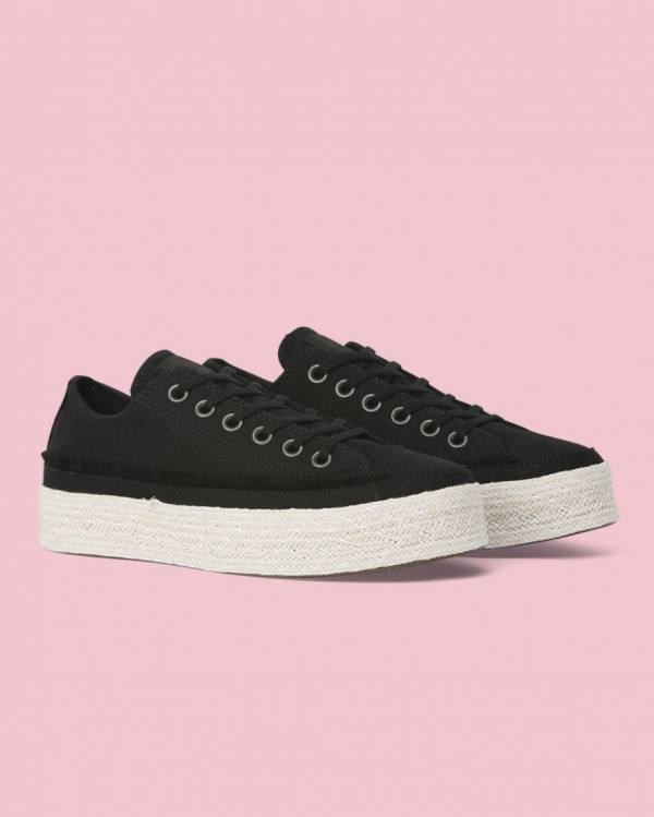 Converse Chuck Taylor All Star Espadrille Platform Låga Sneakers Svarta | CV-398FAX