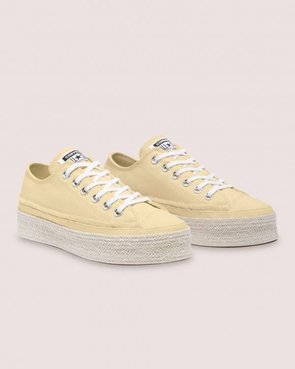 Converse Chuck Taylor All Star Espadrille Platform Låga Sneakers Beige | CV-684EQO