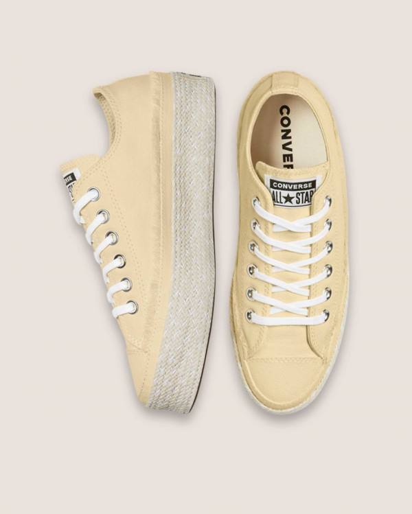 Converse Chuck Taylor All Star Espadrille Platform Låga Sneakers Beige | CV-684EQO