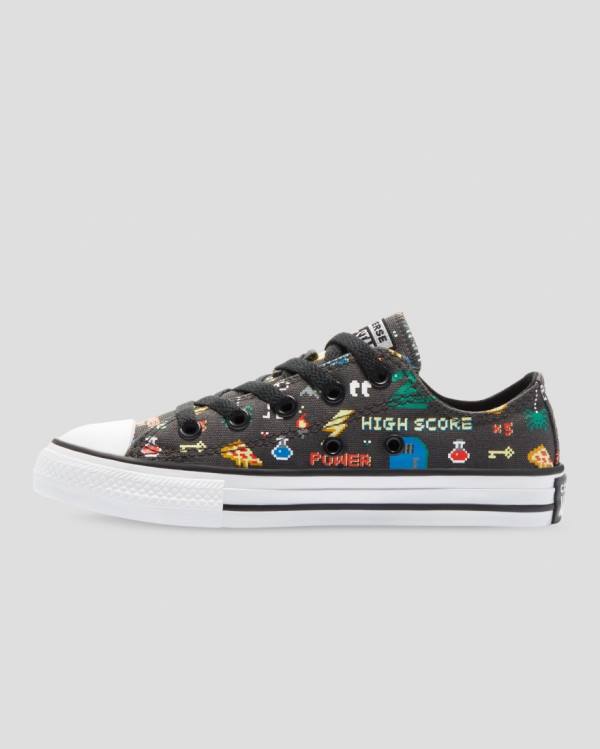 Converse Chuck Taylor All Star Gamer Print Låga Sneakers Svarta | CV-605IEC