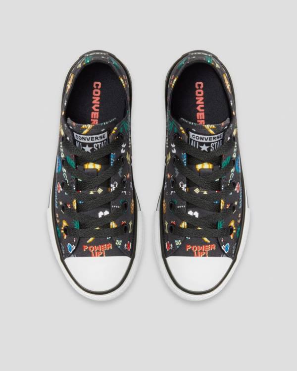 Converse Chuck Taylor All Star Gamer Print Låga Sneakers Svarta | CV-605IEC