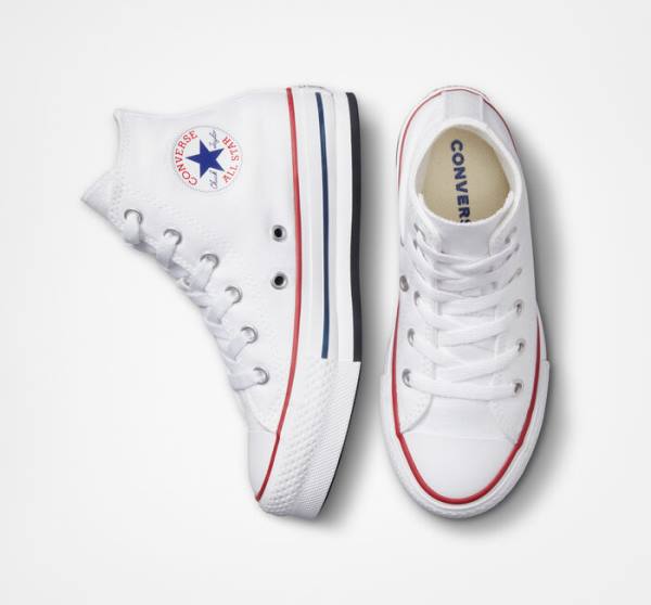 Converse Chuck Taylor All Star Lift Platform Höga Sneakers Vita Mörkröda Marinblå | CV-182TUC