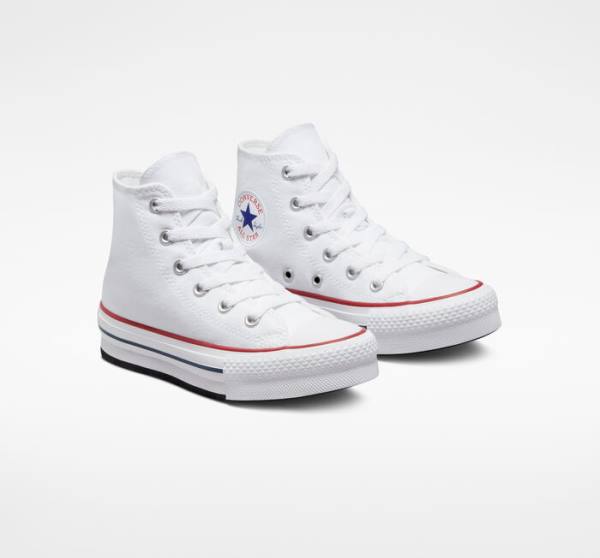 Converse Chuck Taylor All Star Lift Platform Höga Sneakers Vita Mörkröda Marinblå | CV-182TUC