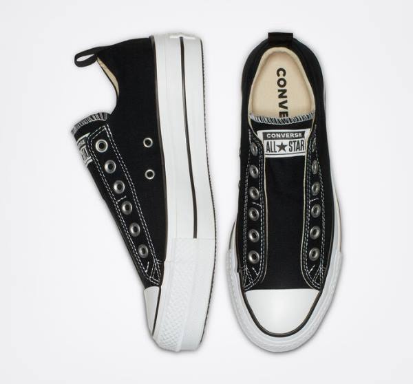 Converse Chuck Taylor All Star Lift Platform Slip Låga Sneakers Svarta Vita | CV-480JFU