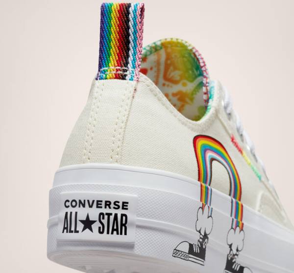 Converse Chuck Taylor All Star Lift Platform Pride Låga Sneakers Röda | CV-524DFK