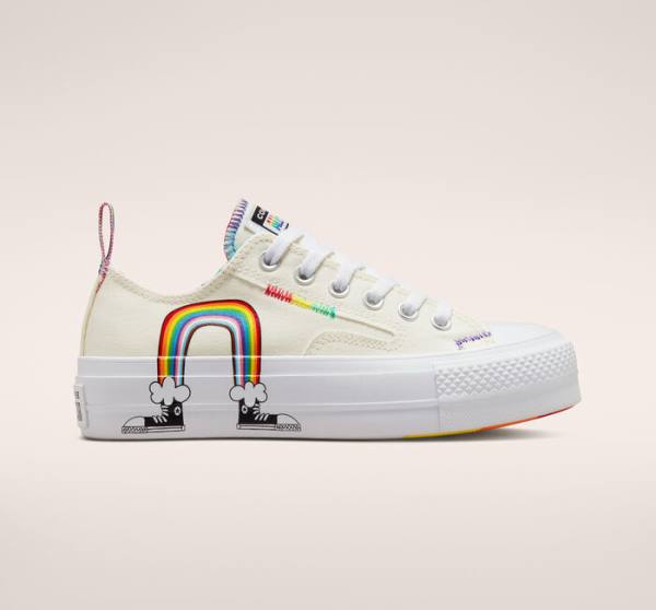 Converse Chuck Taylor All Star Lift Platform Pride Låga Sneakers Röda | CV-524DFK