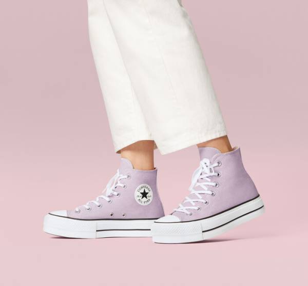 Converse Chuck Taylor All Star Lift Platform Seasonal Color Höga Sneakers Vita Svarta | CV-592ARN