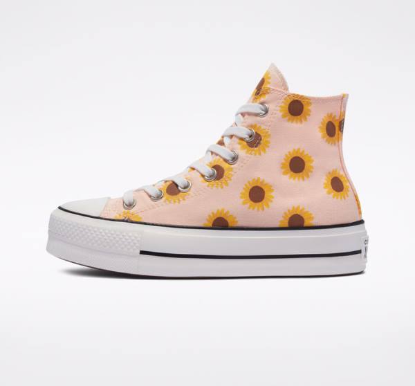 Converse Chuck Taylor All Star Lift Platform Summer Spirit Höga Sneakers Röda Vita | CV-631KHU