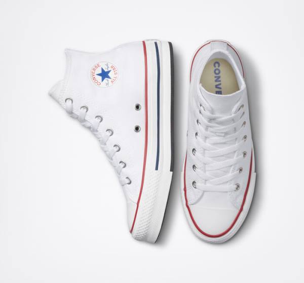 Converse Chuck Taylor All Star Lift Platform Höga Sneakers Vita Mörkröda Marinblå | CV-780HKB