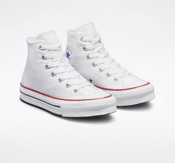 Converse Chuck Taylor All Star Lift Platform Höga Sneakers Vita Mörkröda Marinblå | CV-780HKB