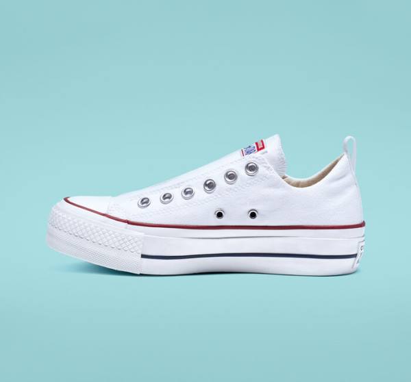 Converse Chuck Taylor All Star Lift Platform Slip Låga Sneakers Vita Röda Blå | CV-860CSK