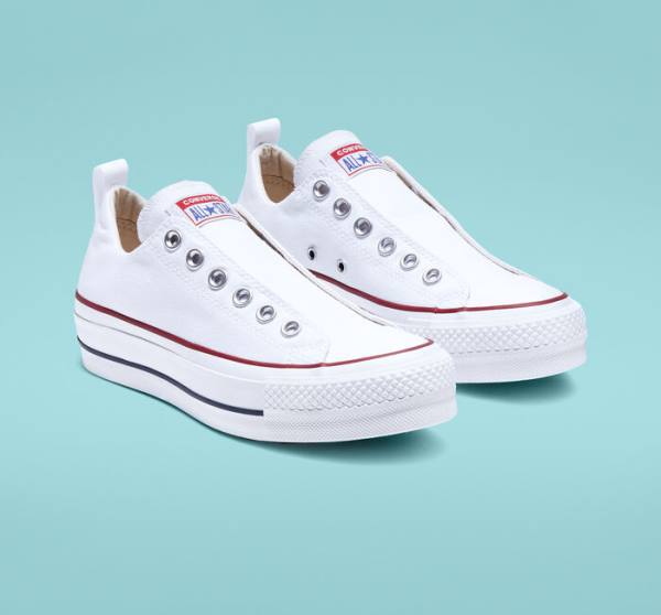 Converse Chuck Taylor All Star Lift Platform Slip Låga Sneakers Vita Röda Blå | CV-860CSK