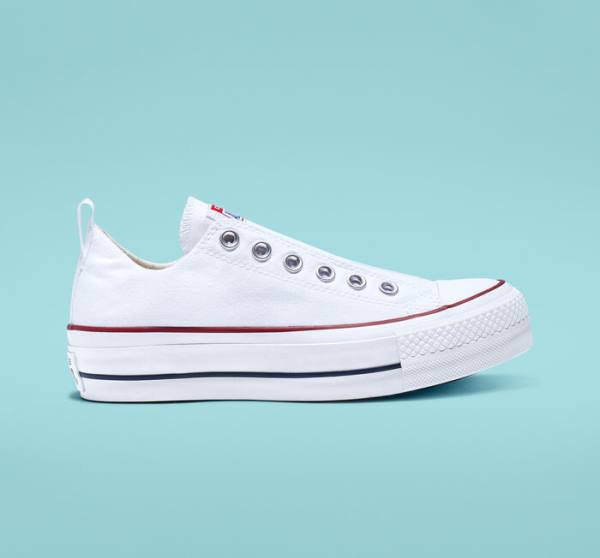 Converse Chuck Taylor All Star Lift Platform Slip Låga Sneakers Vita Röda Blå | CV-860CSK