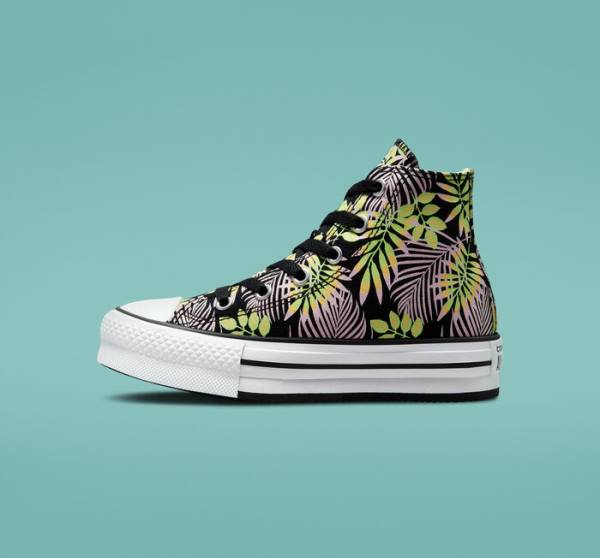 Converse Chuck Taylor All Star Lift Platform Bright Plants Höga Sneakers Svarta Rosa Ljusgröna | CV-975NDR