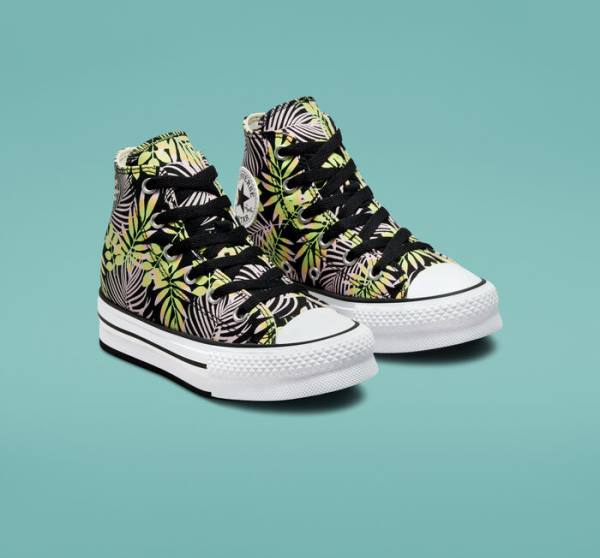 Converse Chuck Taylor All Star Lift Platform Bright Plants Höga Sneakers Svarta Rosa Ljusgröna | CV-975NDR