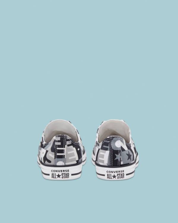 Converse Chuck Taylor All Star Logo Print Låga Sneakers Svarta | CV-297EGQ