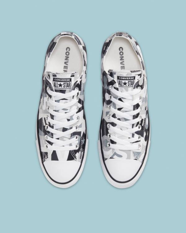 Converse Chuck Taylor All Star Logo Print Låga Sneakers Svarta | CV-297EGQ