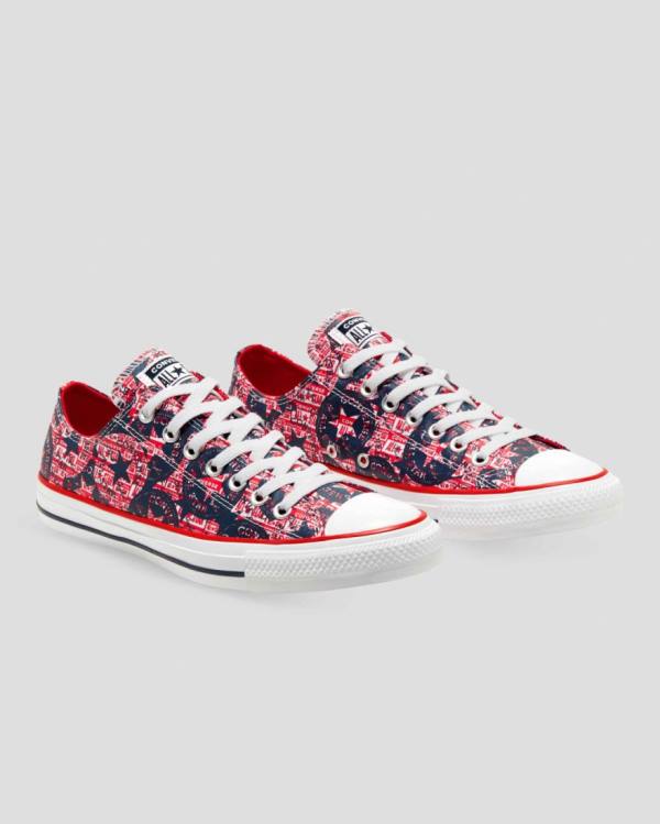 Converse Chuck Taylor All Star Logo Replay Låga Sneakers Röda Svarta | CV-493CAH