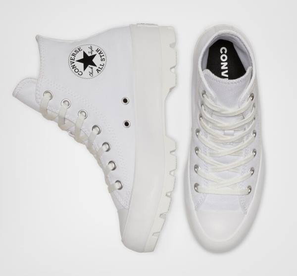 Converse Chuck Taylor All Star Lugged Höga Sneakers Vita Svarta Vita | CV-152ZQL