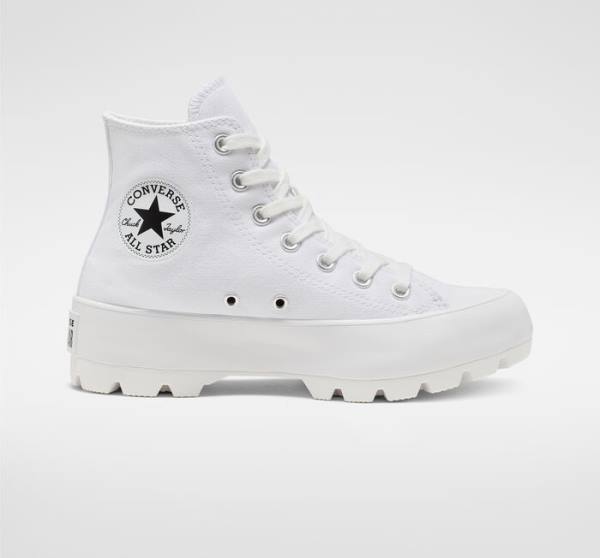 Converse Chuck Taylor All Star Lugged Höga Sneakers Vita Svarta Vita | CV-152ZQL