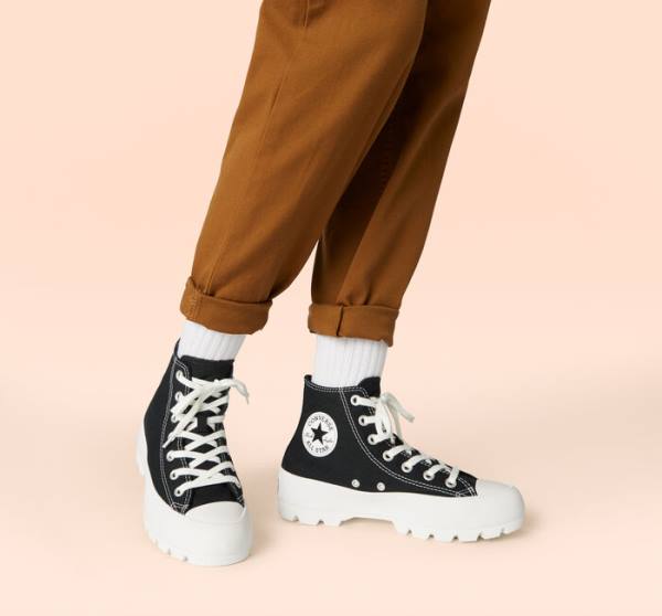 Converse Chuck Taylor All Star Lugged Höga Sneakers Svarta Vita | CV-217ZFG