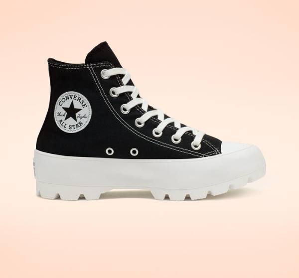 Converse Chuck Taylor All Star Lugged Höga Sneakers Svarta Vita | CV-217ZFG