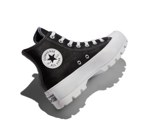 Converse Chuck Taylor All Star Lugged Läder Höga Sneakers Vita Svarta Vita | CV-072ZJL