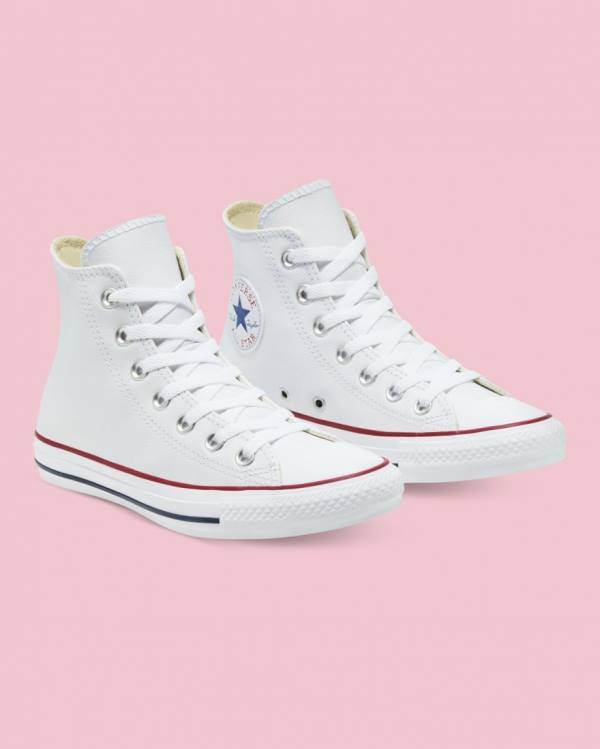 Converse Chuck Taylor All Star Läder Höga Sneakers Vita | CV-217LQW