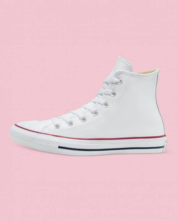 Converse Chuck Taylor All Star Läder Höga Sneakers Vita | CV-217LQW