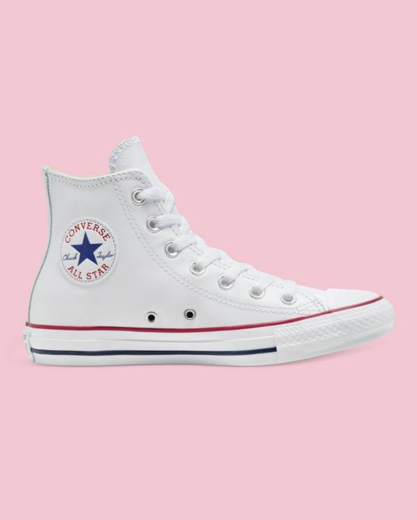 Converse Chuck Taylor All Star Läder Höga Sneakers Vita | CV-217LQW