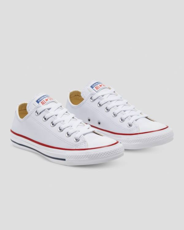 Converse Chuck Taylor All Star Läder Låga Sneakers Vita | CV-927DEN