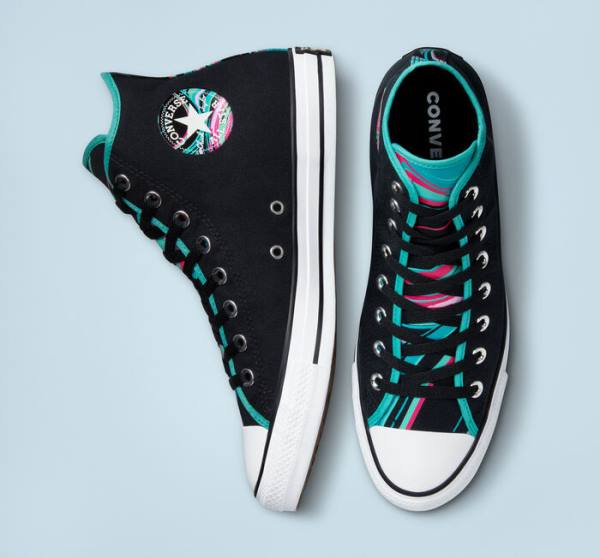 Converse Chuck Taylor All Star Marbled Höga Sneakers Svarta Olika Färger Vita | CV-157QKF