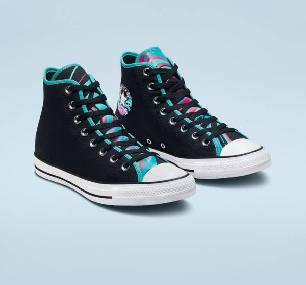 Converse Chuck Taylor All Star Marbled Höga Sneakers Svarta Olika Färger Vita | CV-157QKF