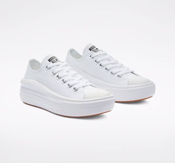 Converse Chuck Taylor All Star Move Platform Låga Sneakers Vita Vita Vita | CV-480OUC