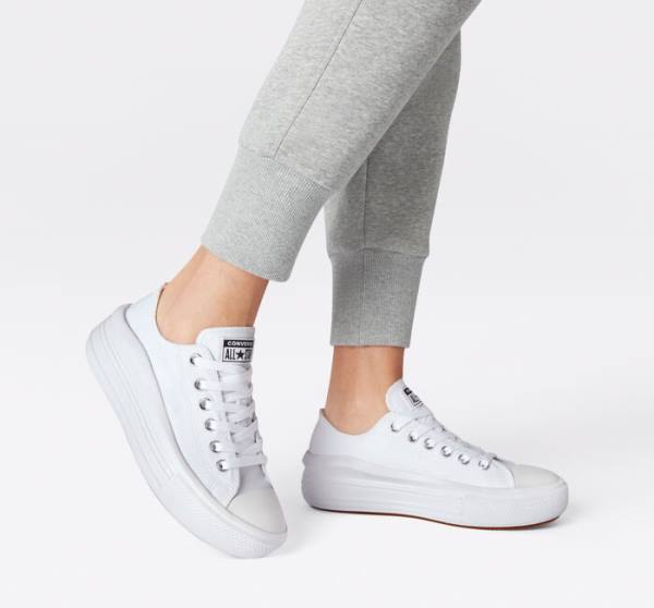 Converse Chuck Taylor All Star Move Platform Låga Sneakers Vita Vita Vita | CV-480OUC