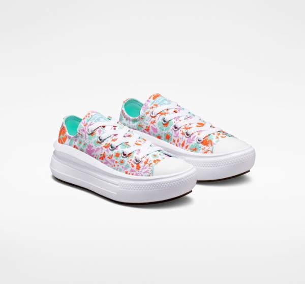 Converse Chuck Taylor All Star Move Platform Paper Floral Låga Sneakers Vita Ljus | CV-923SPN