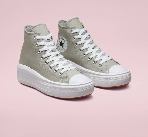 Converse Chuck Taylor All Star Move Platform Seasonal Color Höga Sneakers Olivgröna Vita Vita | CV-960AZL