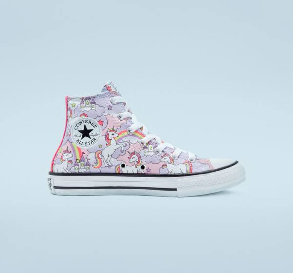 Converse Chuck Taylor All Star Neon Unicorn Höga Sneakers Rosa Olika Färger Vita | CV-285MKY