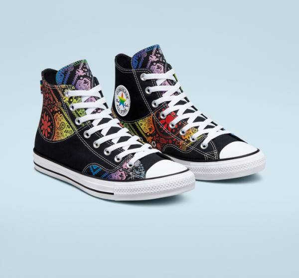 Converse Chuck Taylor All Star Pride Höga Sneakers Svarta Röda | CV-297UIY