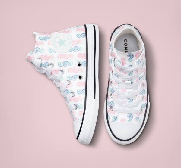 Converse Chuck Taylor All Star Seahorses Höga Sneakers Vita Rosa Ljus | CV-325QYA